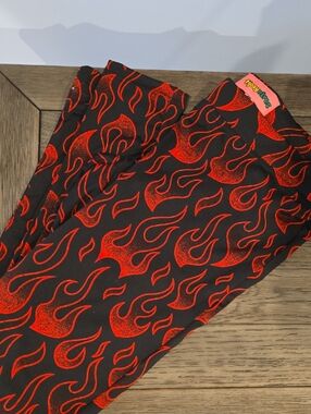 Red Flame Print Leggings